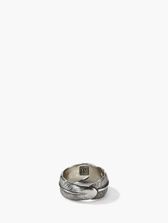 Men John Varvatos Jewelry Silver Feather Ring Silver
