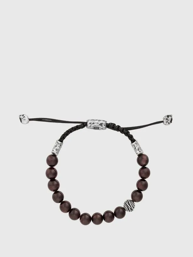 Men John Varvatos Jewelry SingleStrand Beaded Bracelet Silver