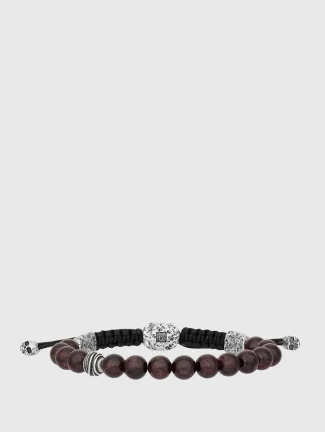 Men John Varvatos Jewelry SingleStrand Beaded Bracelet Silver