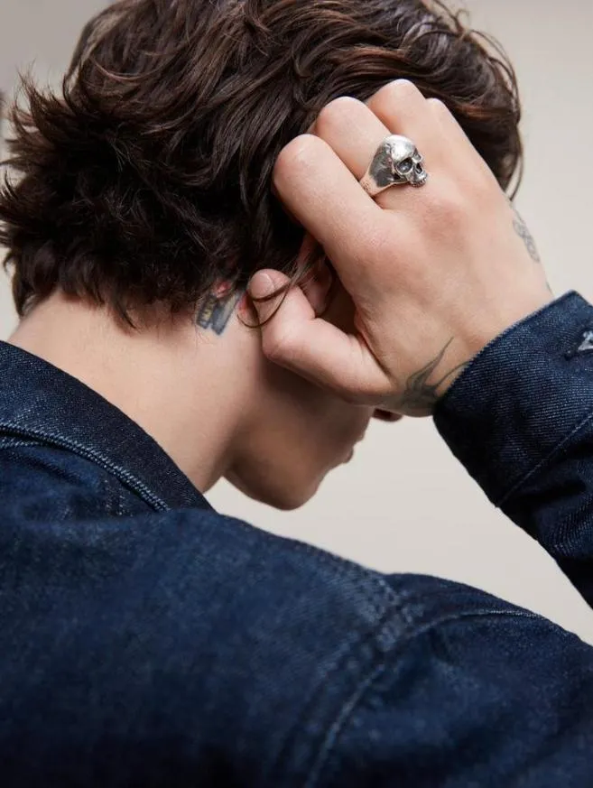 Men John Varvatos Jewelry Skull Ring Silver