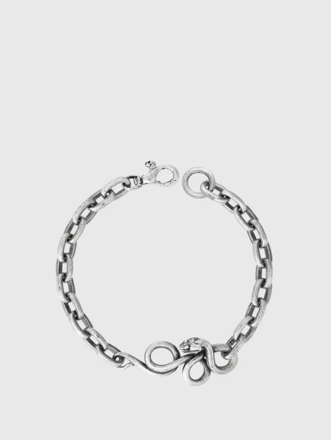 Men John Varvatos Jewelry Snake Link Bracelet Silver