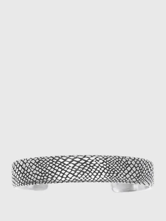 Men John Varvatos Jewelry Snakeskin Cuff Silver