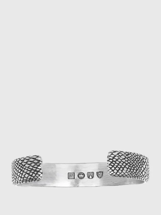 Men John Varvatos Jewelry Snakeskin Cuff Silver