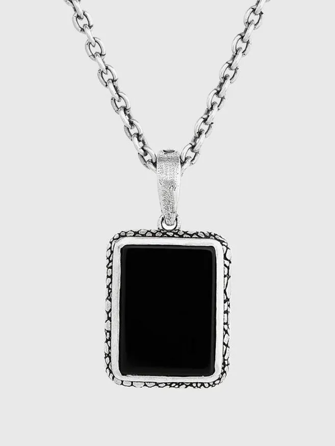 Men John Varvatos Jewelry Snakeskin Pendant Necklace Black