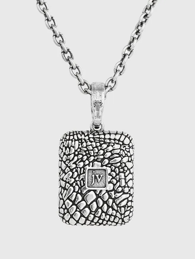 Men John Varvatos Jewelry Snakeskin Pendant Necklace Black