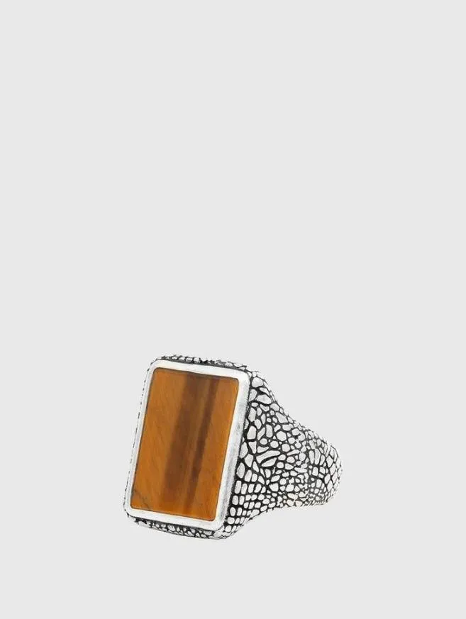 Men John Varvatos Jewelry Snakeskin Signet Statement Ring No Color