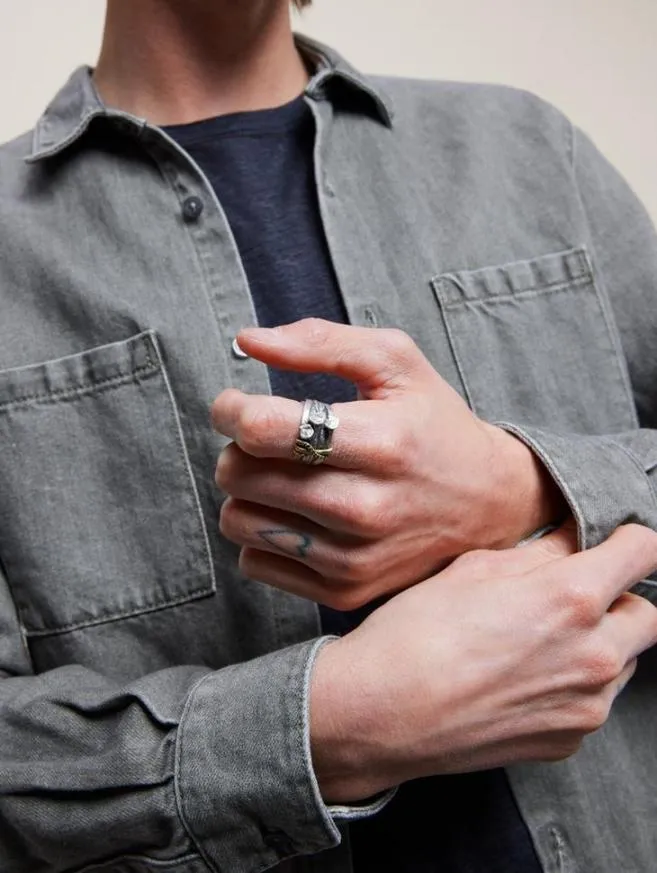 Men John Varvatos Jewelry Sterling Silver Nails Ring No Color