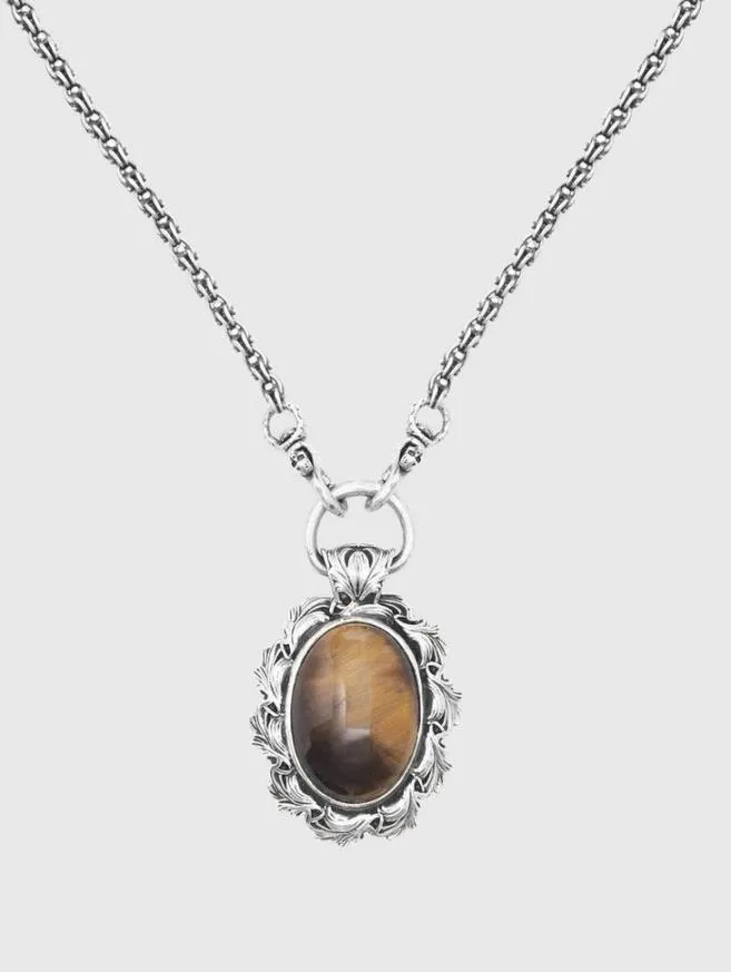 Men John Varvatos Jewelry Tigers Eye Pendant Necklace No Color