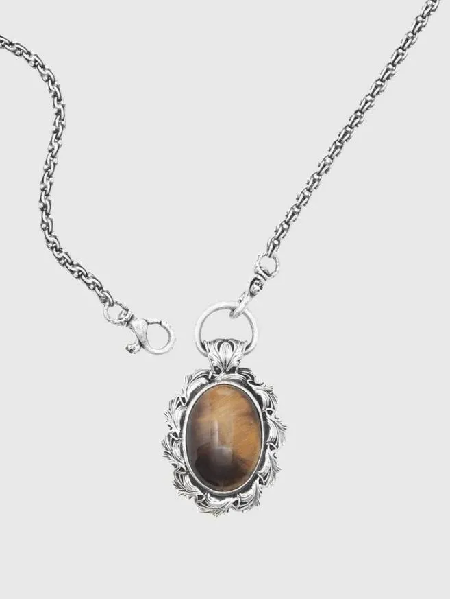 Men John Varvatos Jewelry Tigers Eye Pendant Necklace No Color