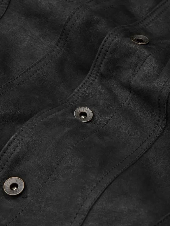 Men John Varvatos Leather Jackets Andrew Trucker Black