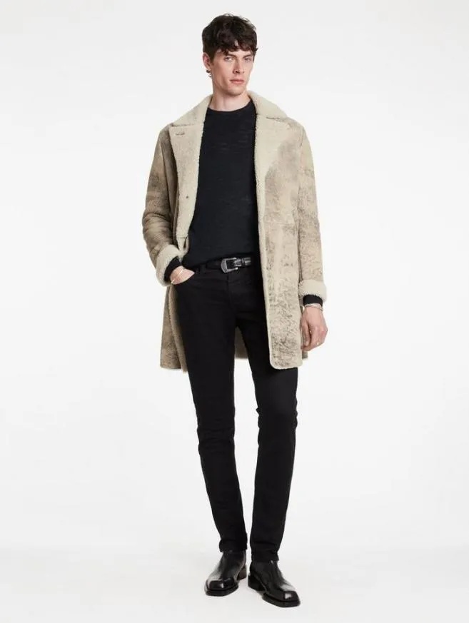 Men John Varvatos Leather Jackets Duncan Coat Cork