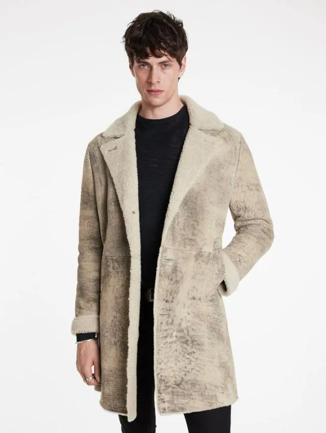 Men John Varvatos Leather Jackets Duncan Coat Cork