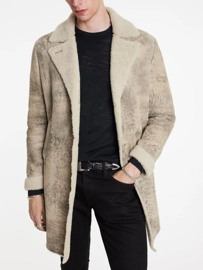 Men John Varvatos Leather Jackets Duncan Coat Cork