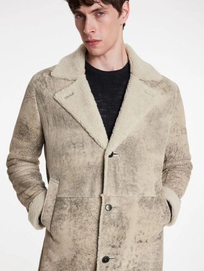 Men John Varvatos Leather Jackets Duncan Coat Cork