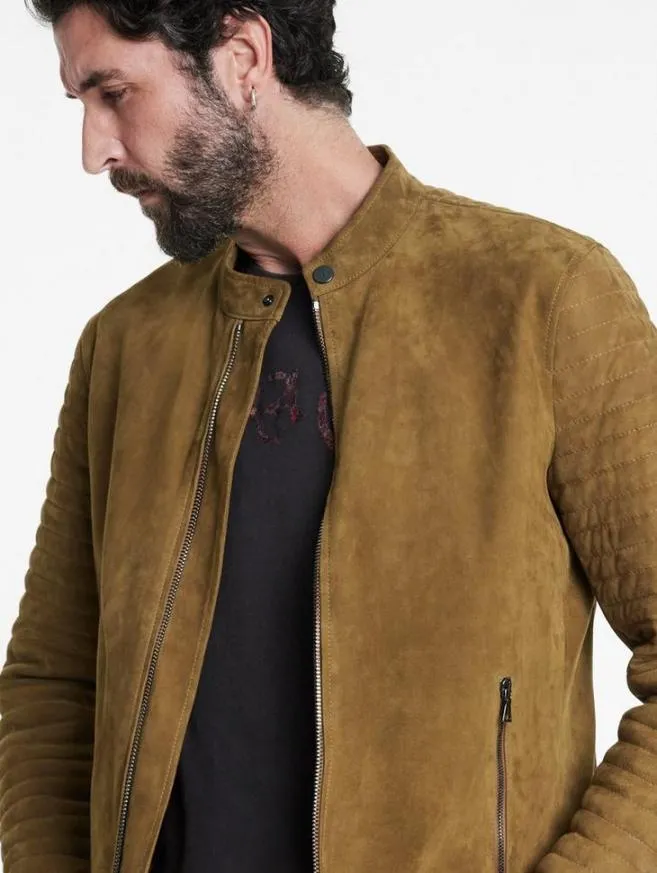 Men John Varvatos Leather Jackets Harris Jacket Jute