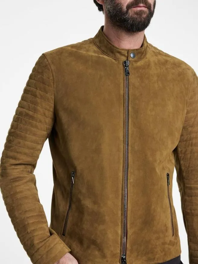 Men John Varvatos Leather Jackets Harris Jacket Jute