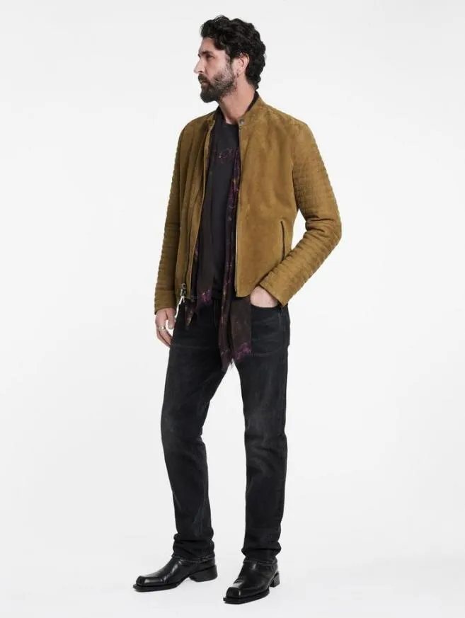 Men John Varvatos Leather Jackets Harris Jacket Jute