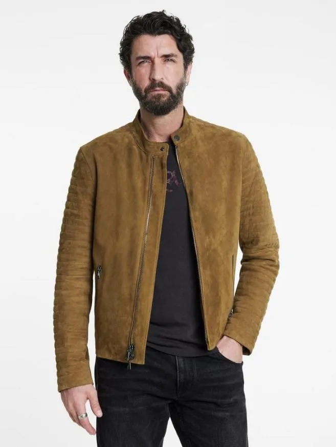 Men John Varvatos Leather Jackets Harris Jacket Jute