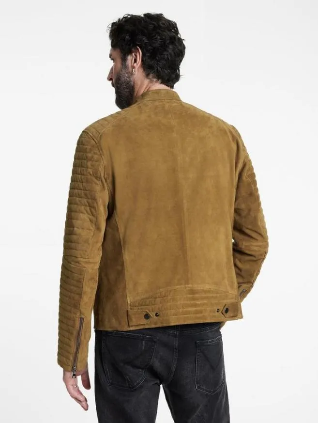 Men John Varvatos Leather Jackets Harris Jacket Jute