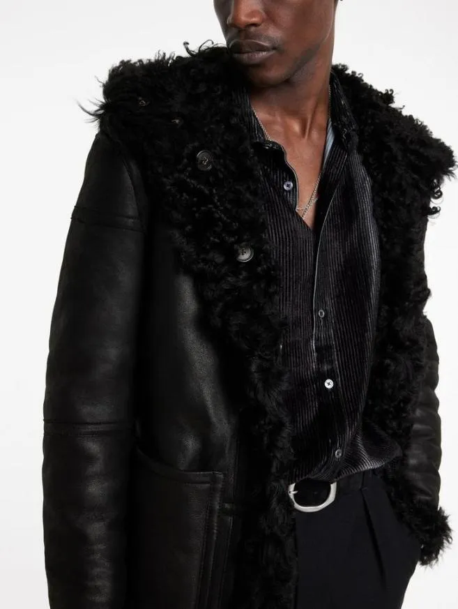 Men John Varvatos Leather Jackets Hoxton Coat Black