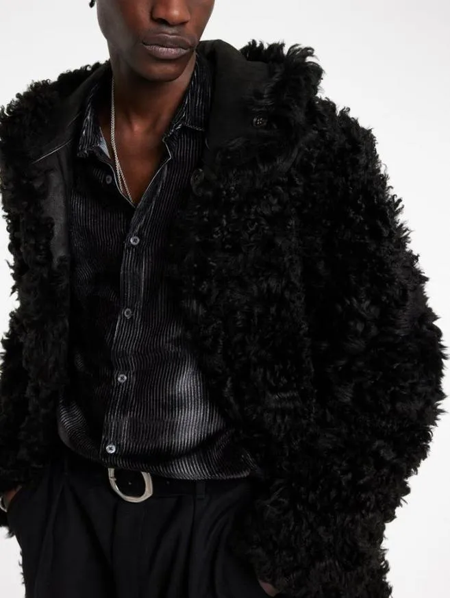 Men John Varvatos Leather Jackets Hoxton Coat Black