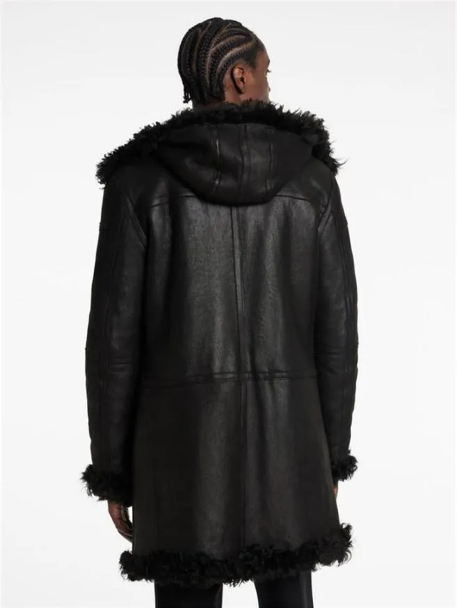 Men John Varvatos Leather Jackets Hoxton Coat Black