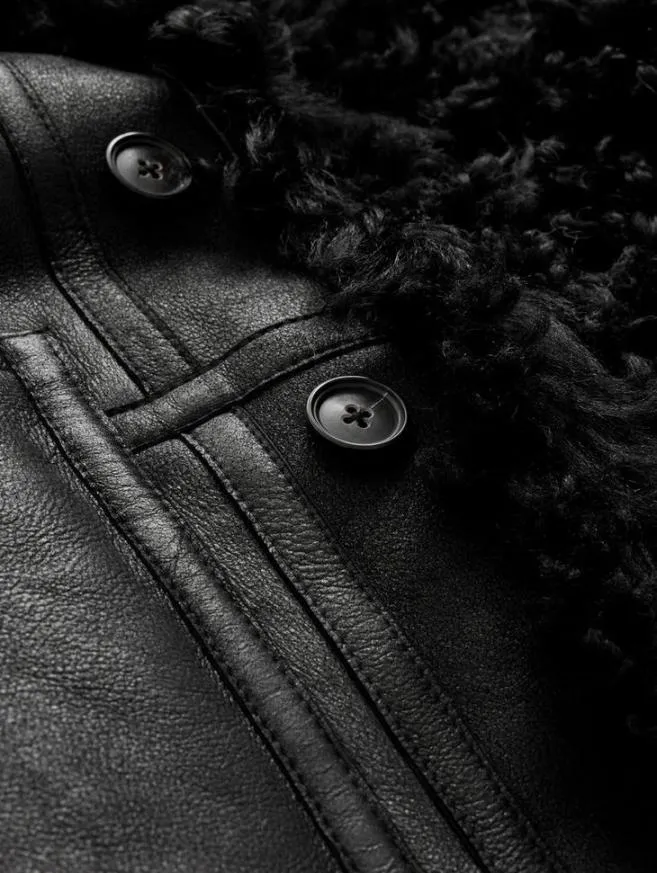 Men John Varvatos Leather Jackets Hoxton Coat Black