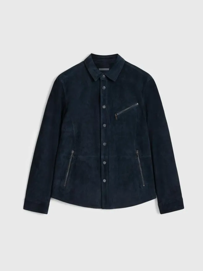 Men John Varvatos Leather Jackets Kadd Shirt Jacket Black