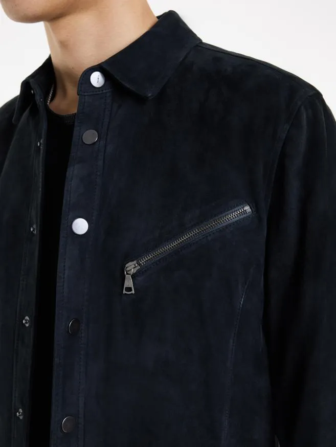 Men John Varvatos Leather Jackets Kadd Shirt Jacket Black