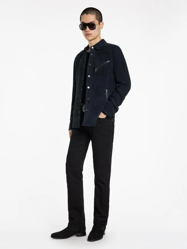 Men John Varvatos Leather Jackets Kadd Shirt Jacket Black