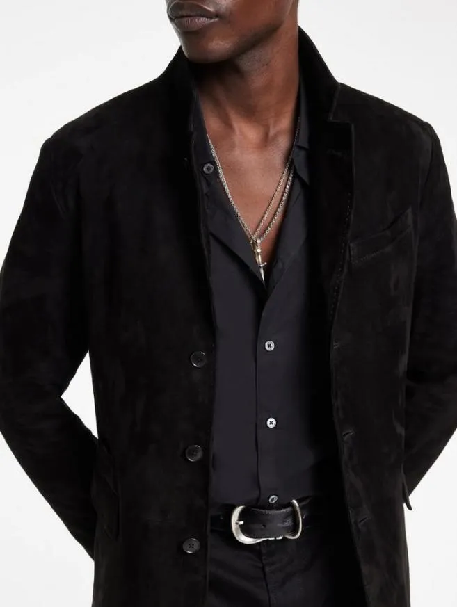 Men John Varvatos Leather Jackets Rind Jacket Black