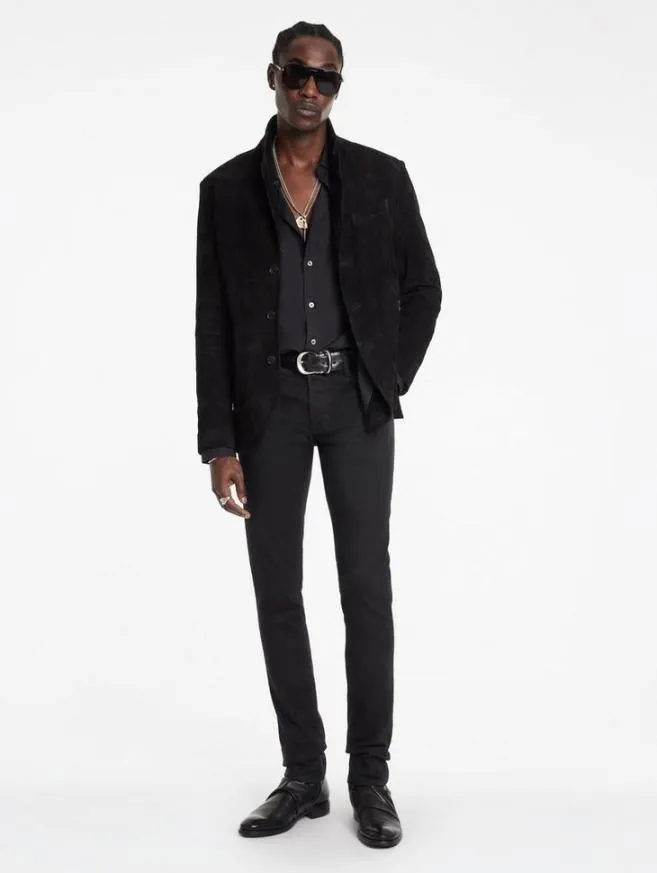 Men John Varvatos Leather Jackets Rind Jacket Black