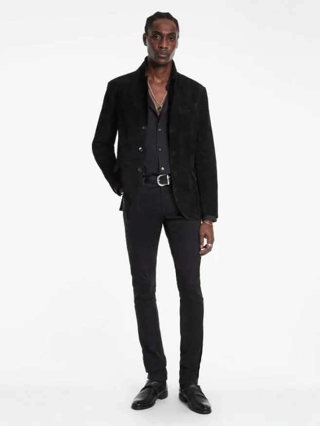 Men John Varvatos Leather Jackets Rind Jacket Black