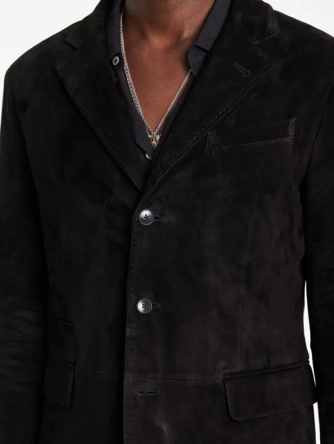 Men John Varvatos Leather Jackets Rind Jacket Black
