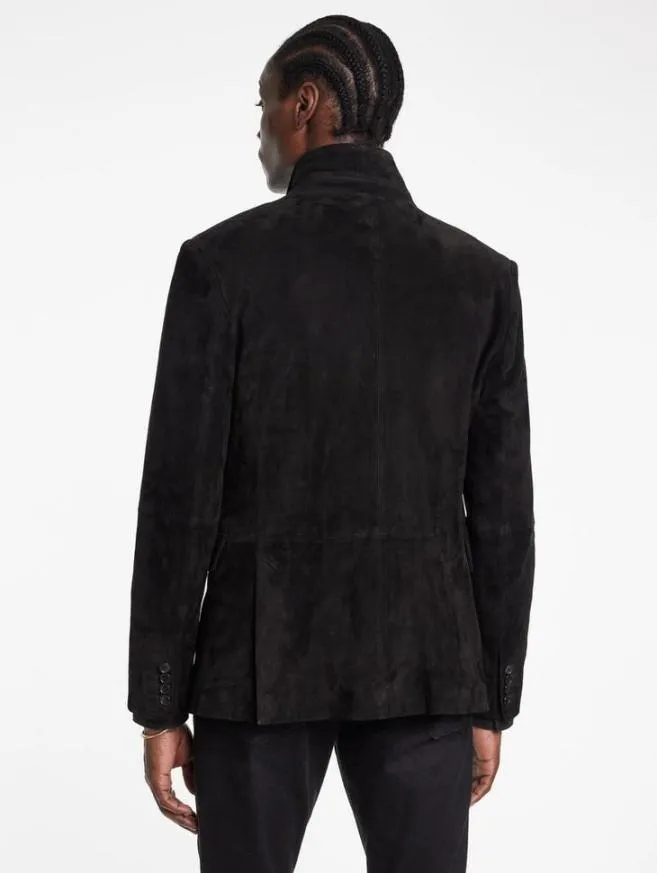 Men John Varvatos Leather Jackets Rind Jacket Black