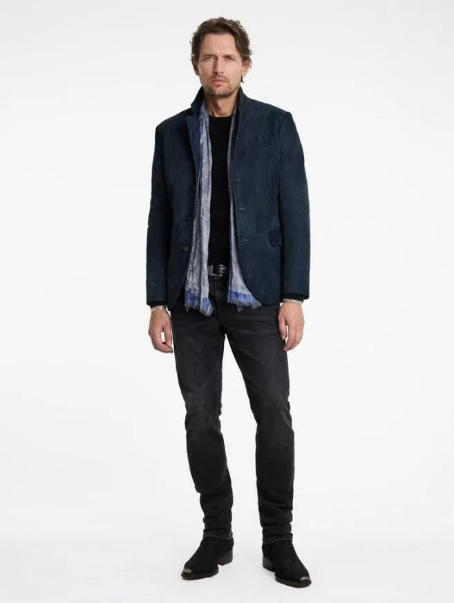 Men John Varvatos Leather Jackets Rind Jacket Powder Blue