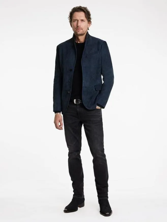 Men John Varvatos Leather Jackets Rind Jacket Powder Blue