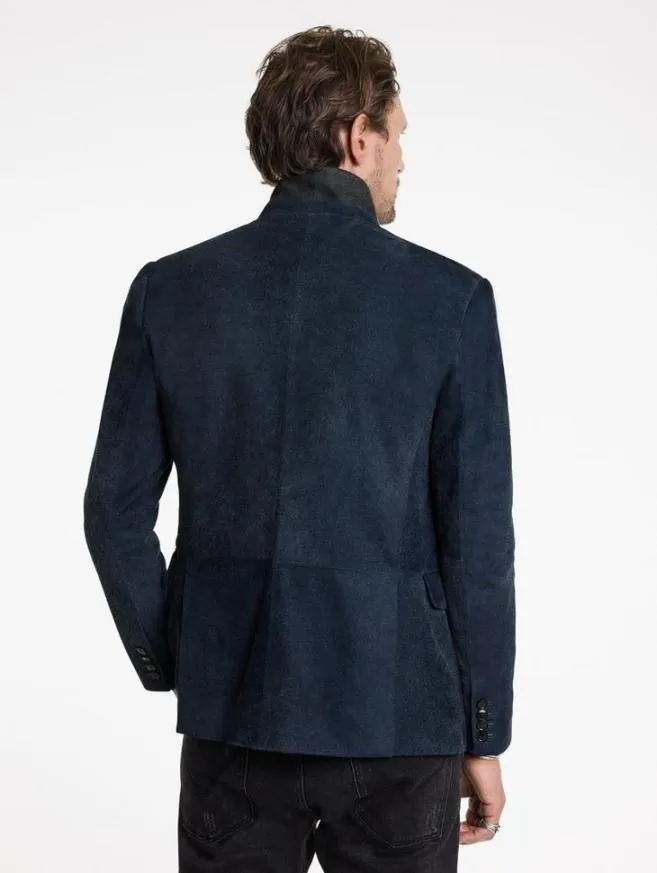 Men John Varvatos Leather Jackets Rind Jacket Powder Blue