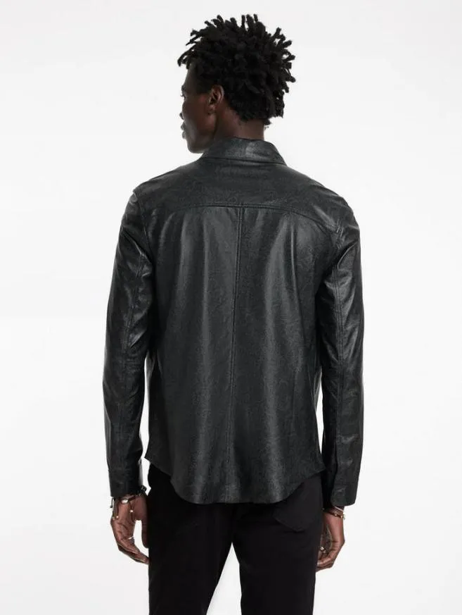 Men John Varvatos Leather Jackets Travis Shirt Jacket Black
