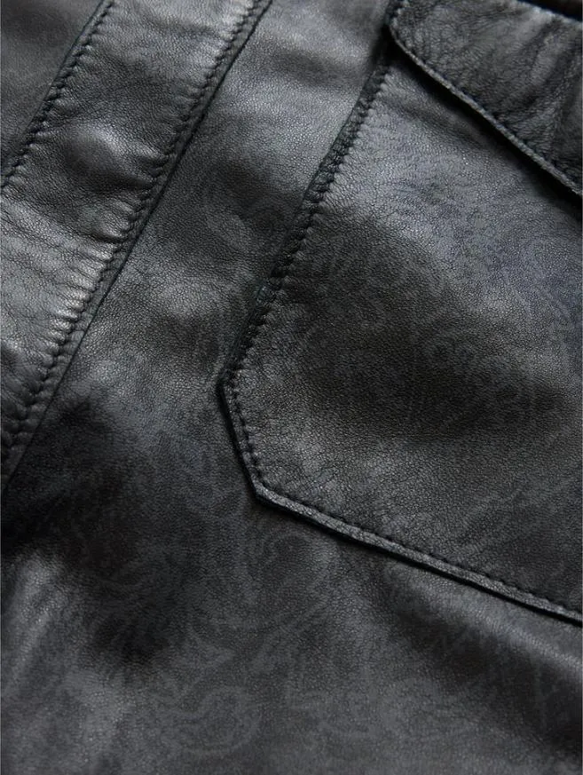 Men John Varvatos Leather Jackets Travis Shirt Jacket Black