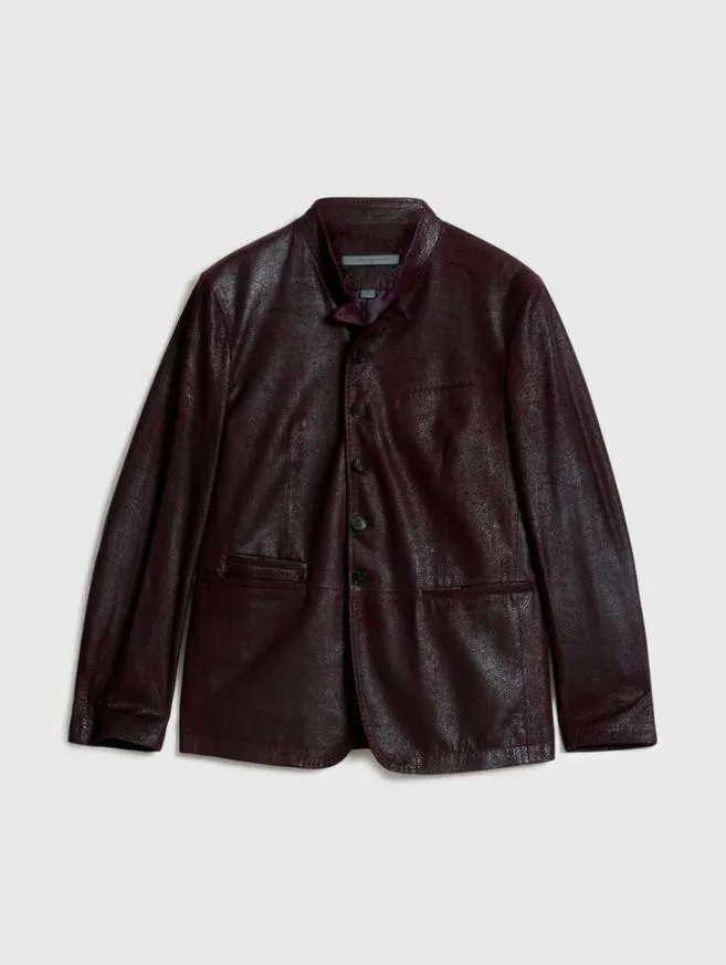 Men John Varvatos Leather Jackets Varick Jacket Dark Plum