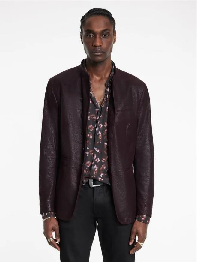 Men John Varvatos Leather Jackets Varick Jacket Dark Plum
