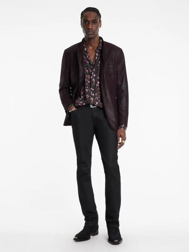Men John Varvatos Leather Jackets Varick Jacket Dark Plum