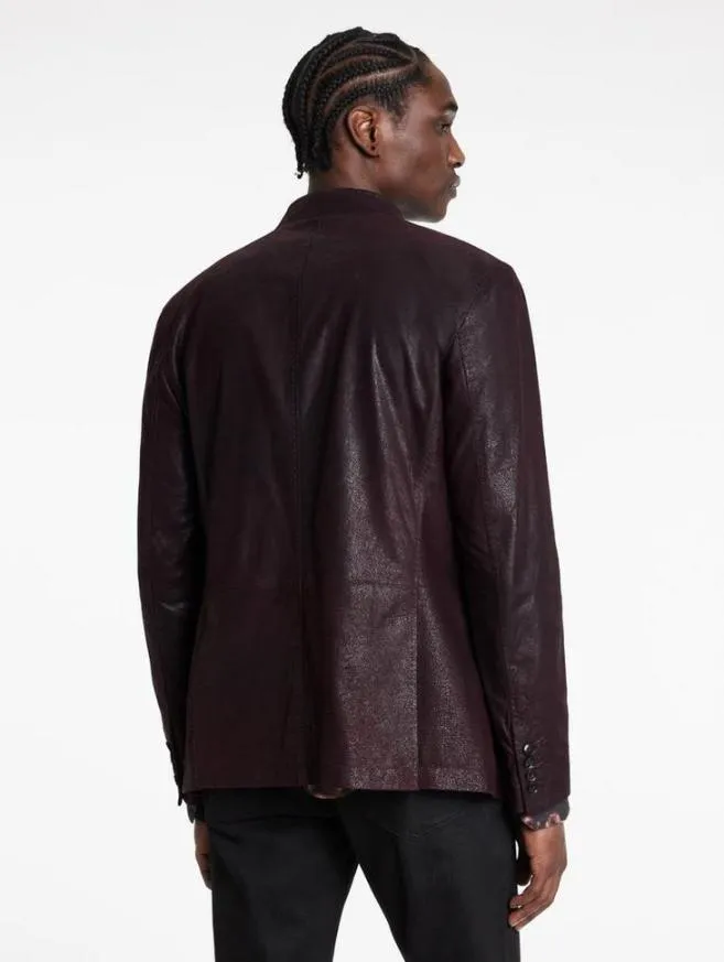 Men John Varvatos Leather Jackets Varick Jacket Dark Plum