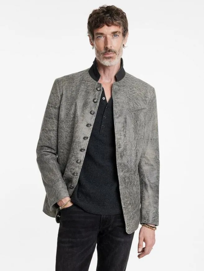 Men John Varvatos Leather Jackets Woodward Jacket Haze