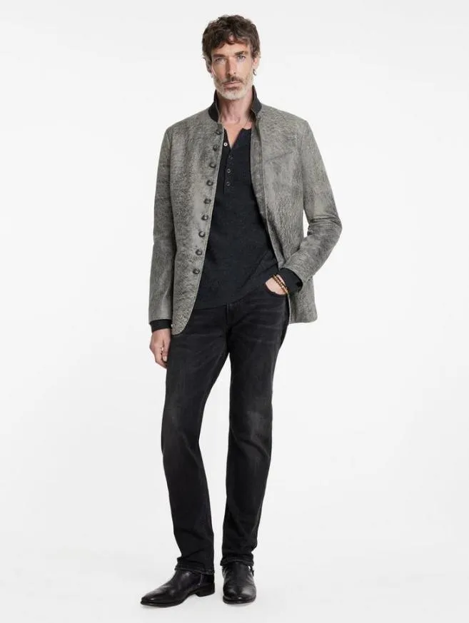 Men John Varvatos Leather Jackets Woodward Jacket Haze