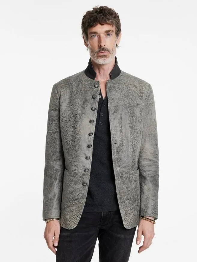 Men John Varvatos Leather Jackets Woodward Jacket Haze