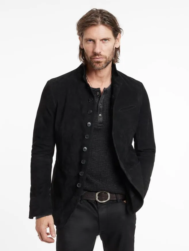 Men John Varvatos Leather Jackets Woodward Multibutton Jacket Black