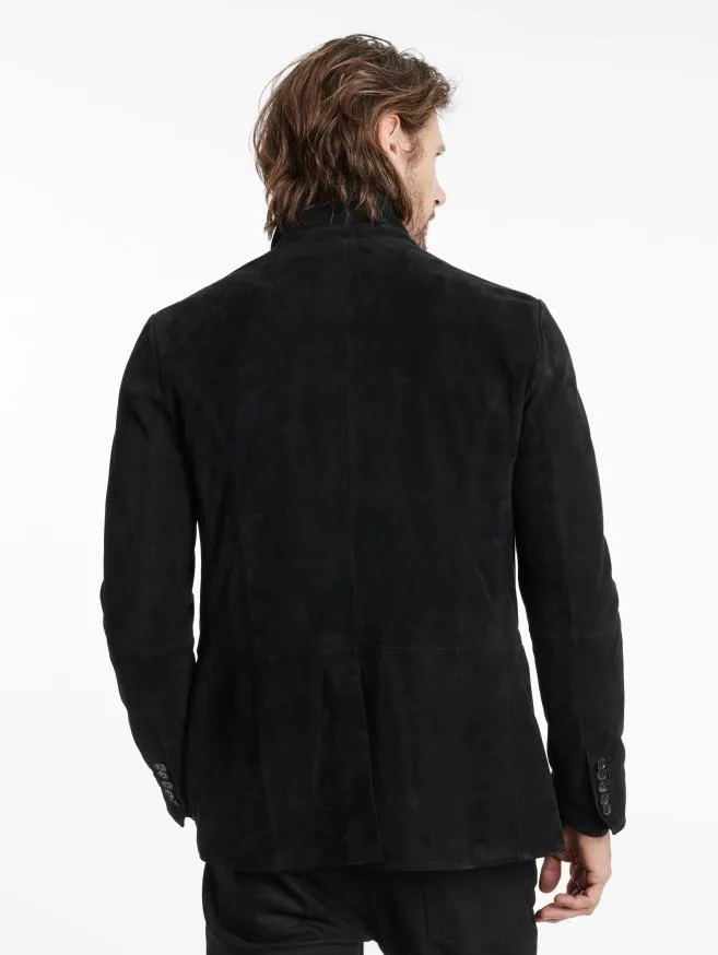 Men John Varvatos Leather Jackets Woodward Multibutton Jacket Black
