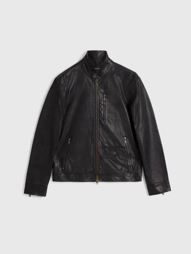 Men John Varvatos Leather Jackets York Jacket Black